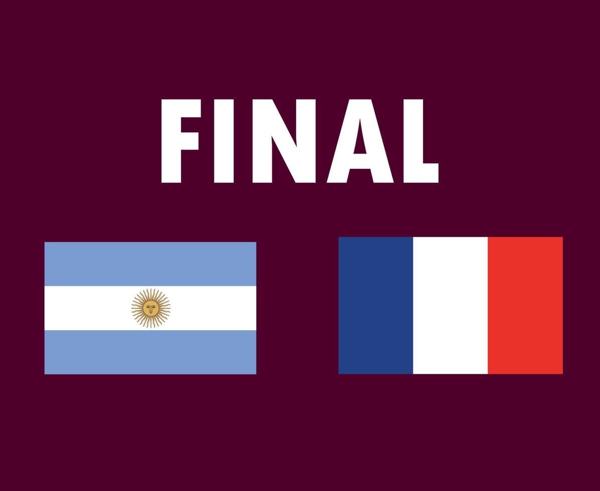 Argentinië en Frankrijk vlag embleem laatste Amerikaans voetbal symbool ontwerp Latijns Amerika en Europa vector landen illustratie