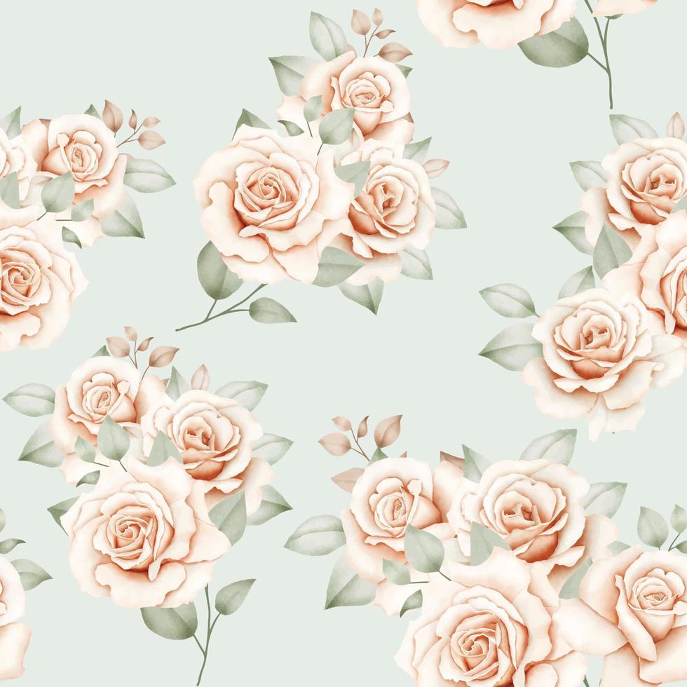 elegant bloemen roos naadloos patroon waterverf vector