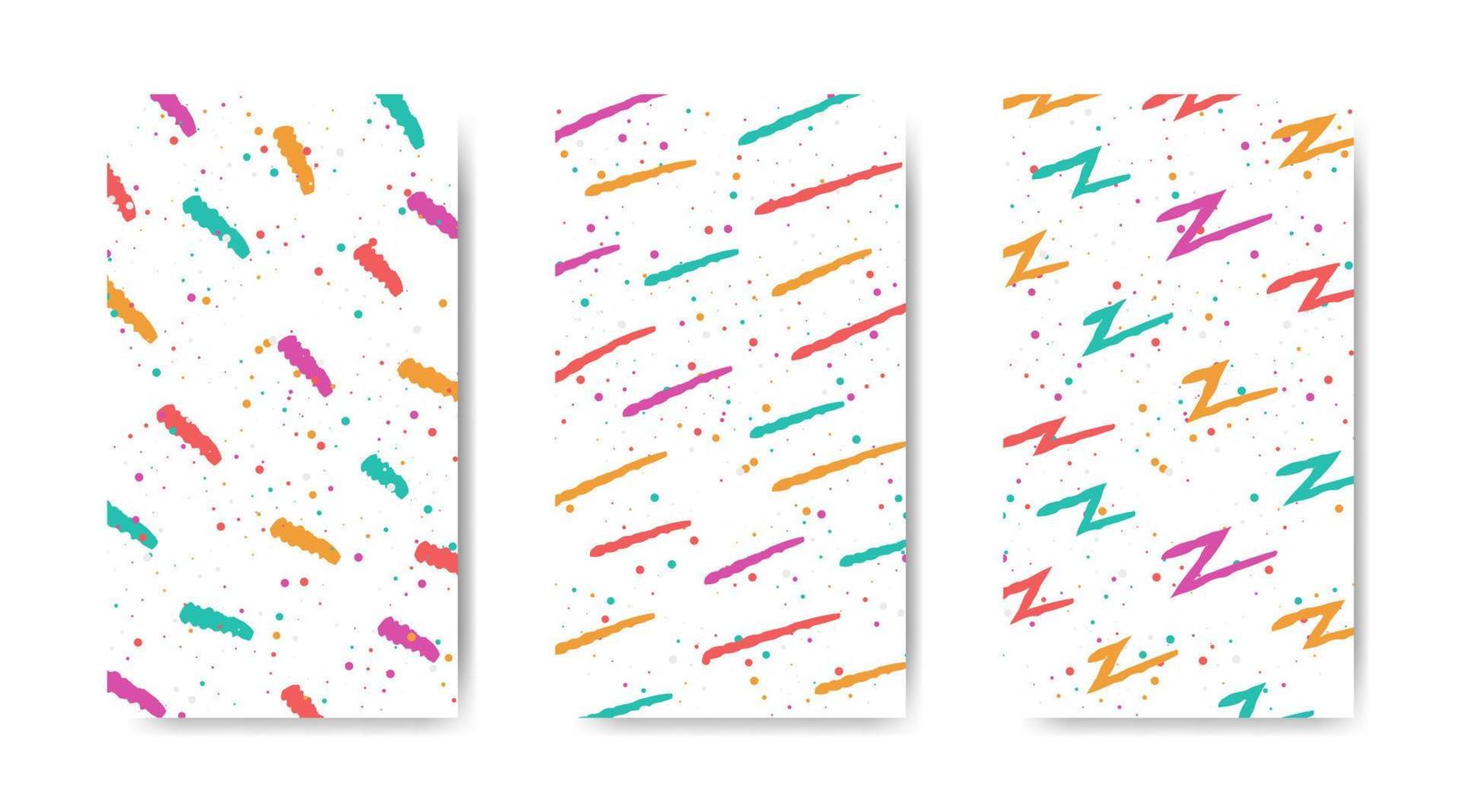 abstract kleurrijk naadloos patroon met verf merken, sporen, vlekken, kattebelletje Aan wit achtergrond vector