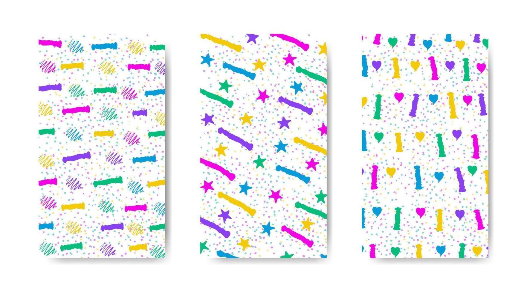 abstract kleurrijk naadloos patroon met verf merken, sporen, vlekken, kattebelletje Aan wit achtergrond vector