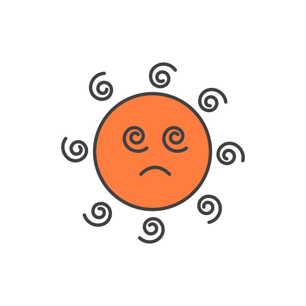 illustratie vector grafisch van zon duizelig hoofd mascotte