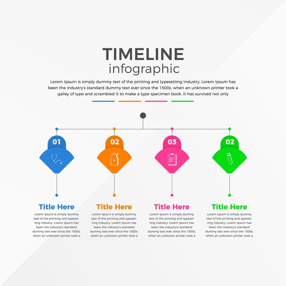 medisch infographic of geneeskunde infografisch, vier opties modern infographic met gezondheidszorg pictogrammen sjabloon vector