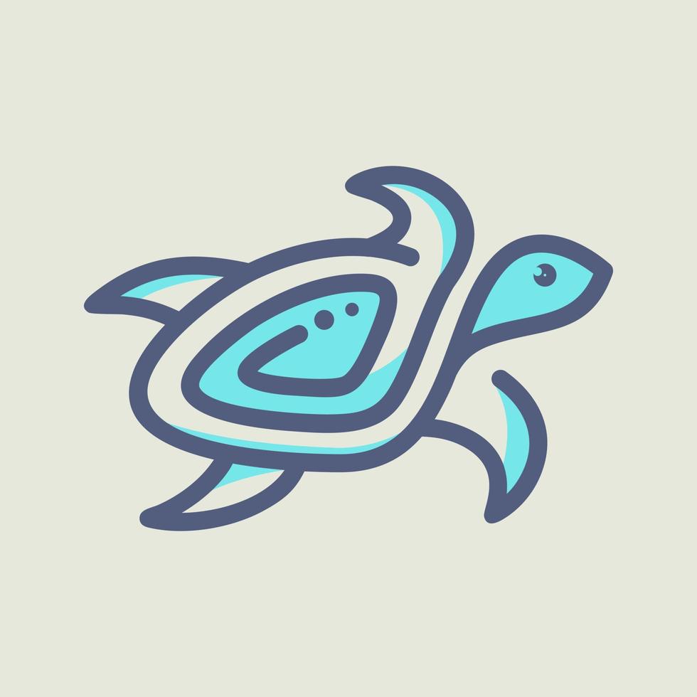 gemakkelijk logo van baby schildpad zwemmen vector