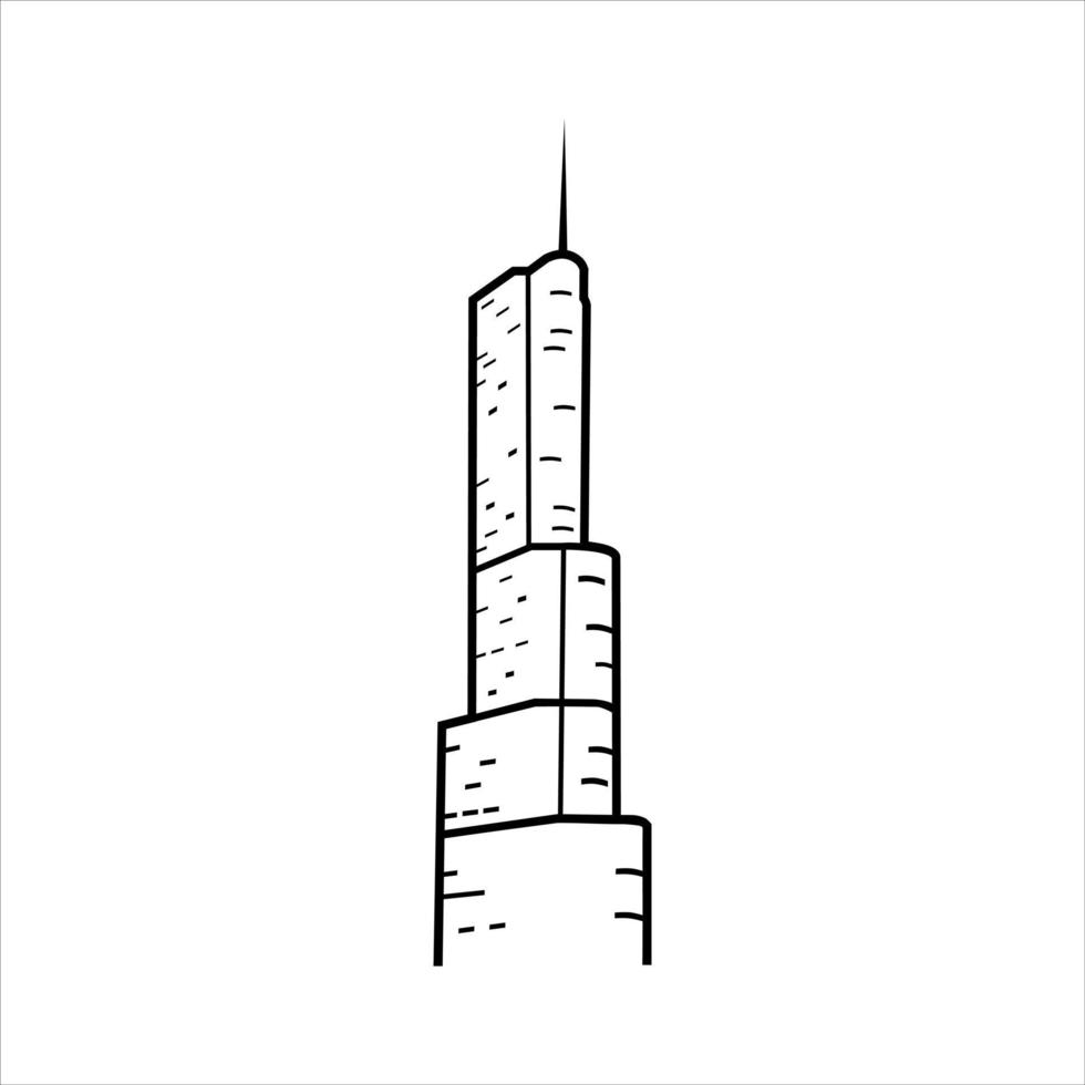 troef toren chicago chicago vector zwart