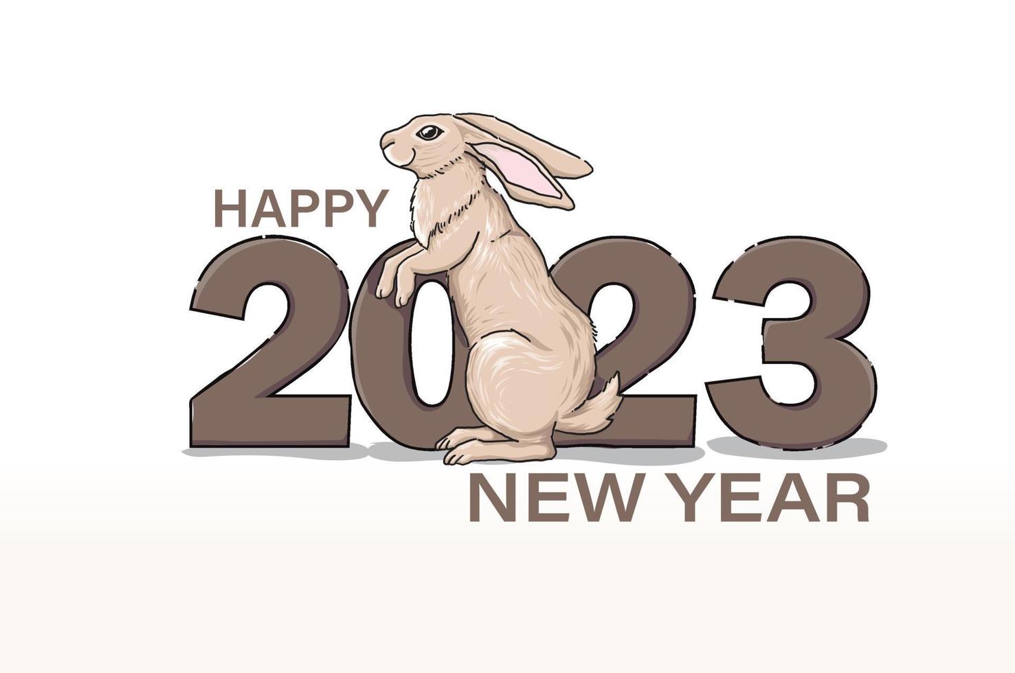Chinese nieuw jaar 2023 jaar van de konijn - Chinese dierenriem symbool, vector