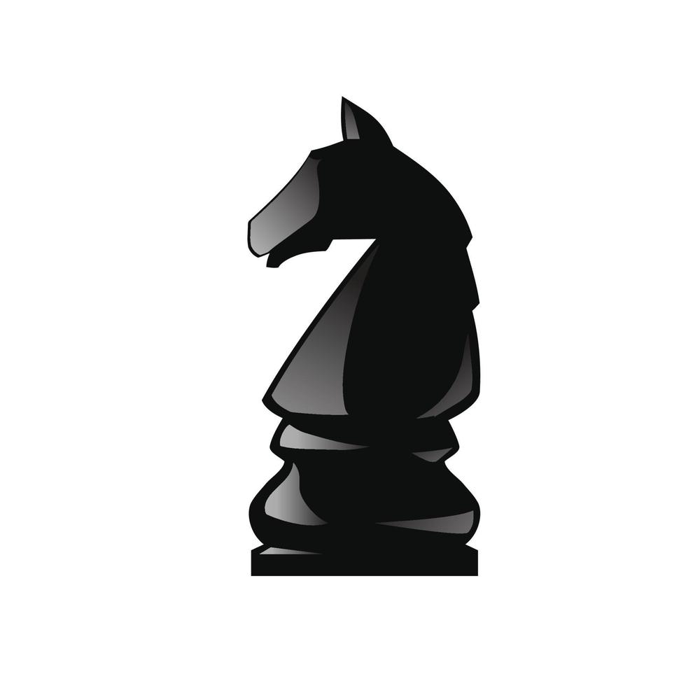 zwart schaak ridder paard hengst vector