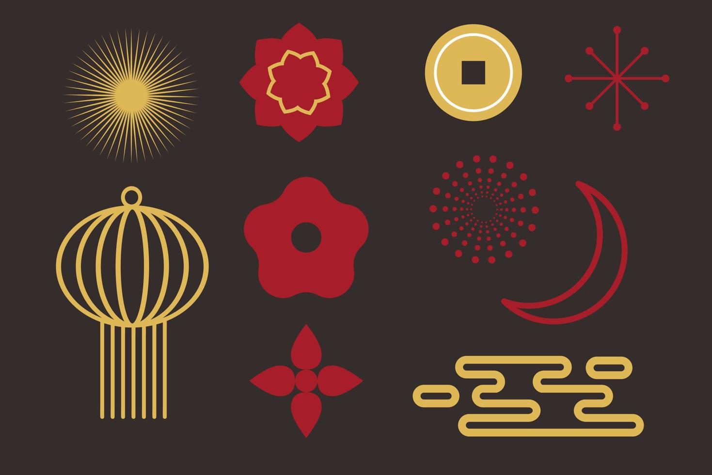 Chinese oosters ornament maan- festival icoon vector