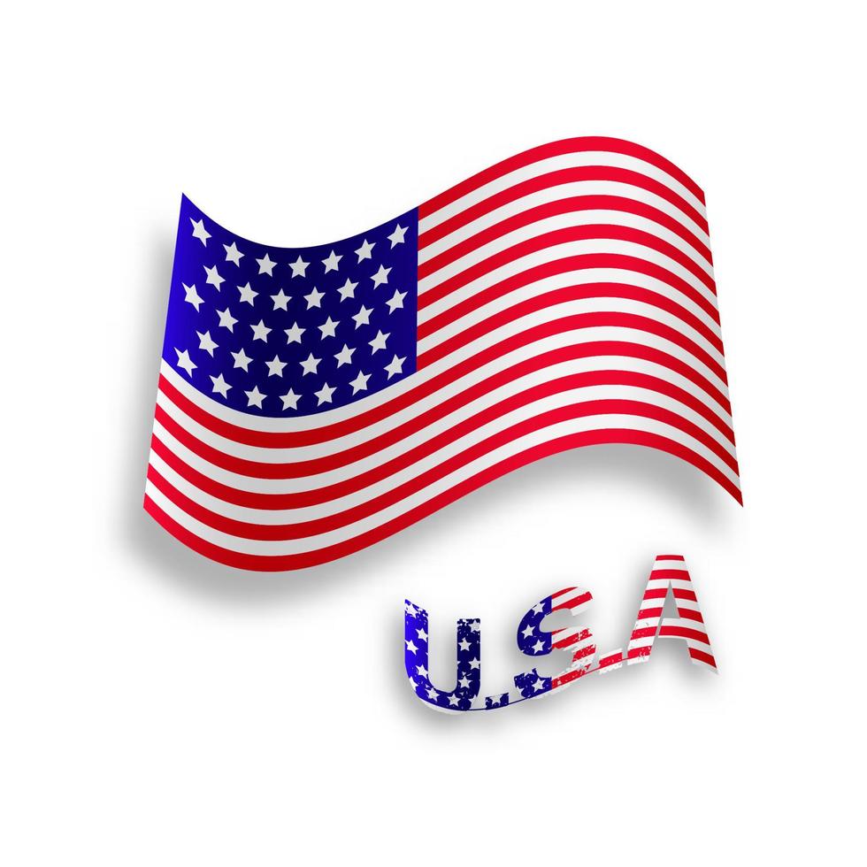golvend Amerikaans vlag. 3d vector illustratie