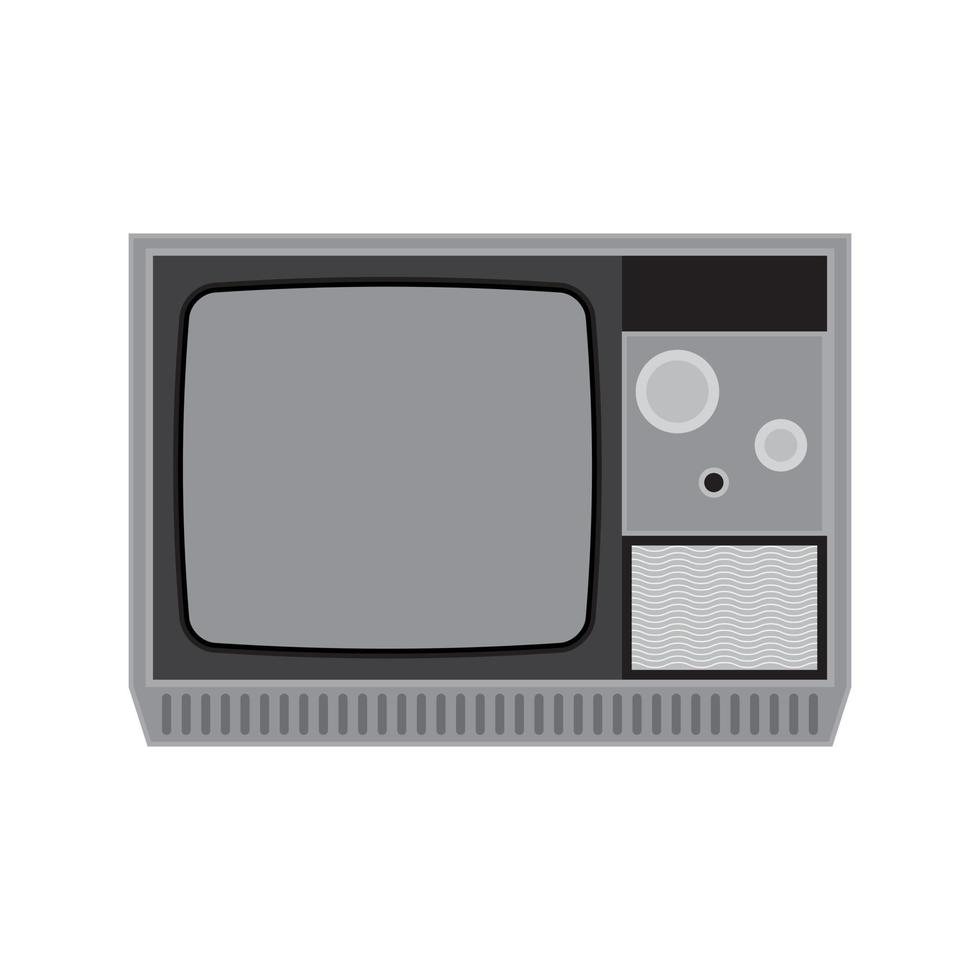 retro televisie met voorkant visie met blanco scherm geïsoleerd Aan wit achtergrond. wijnoogst TV ontvanger. vector illustratie