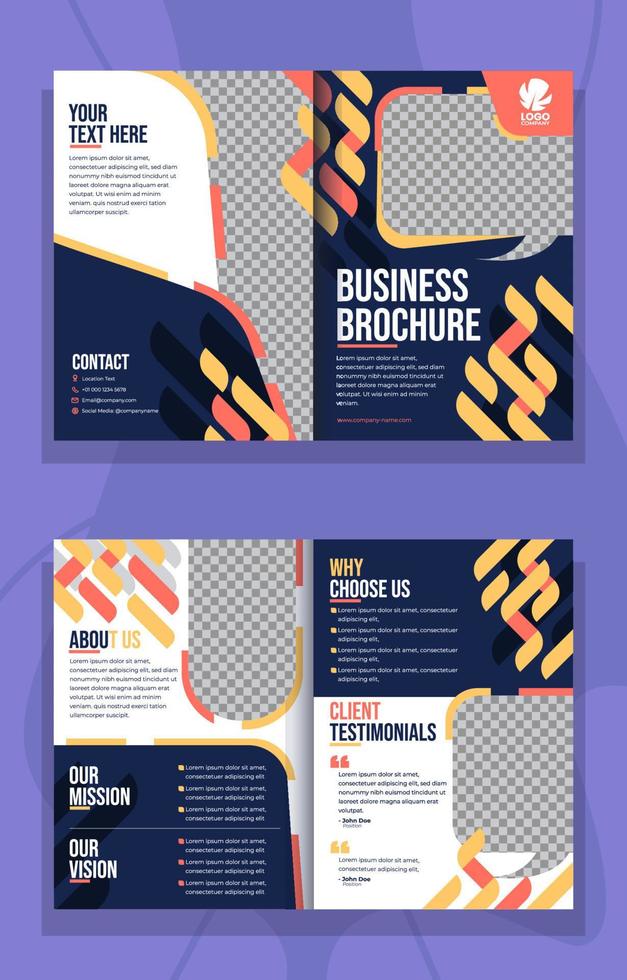 bedrijf brochure met vlak ornament vector