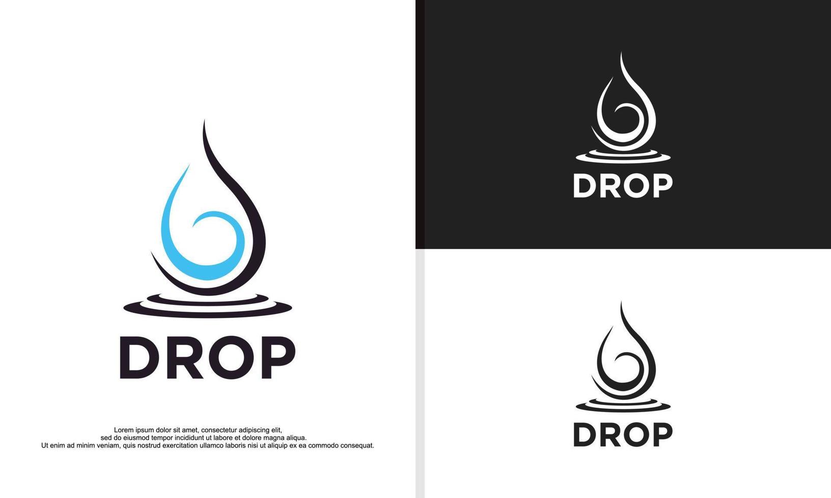 water laten vallen logo ontwerp illustratie vector