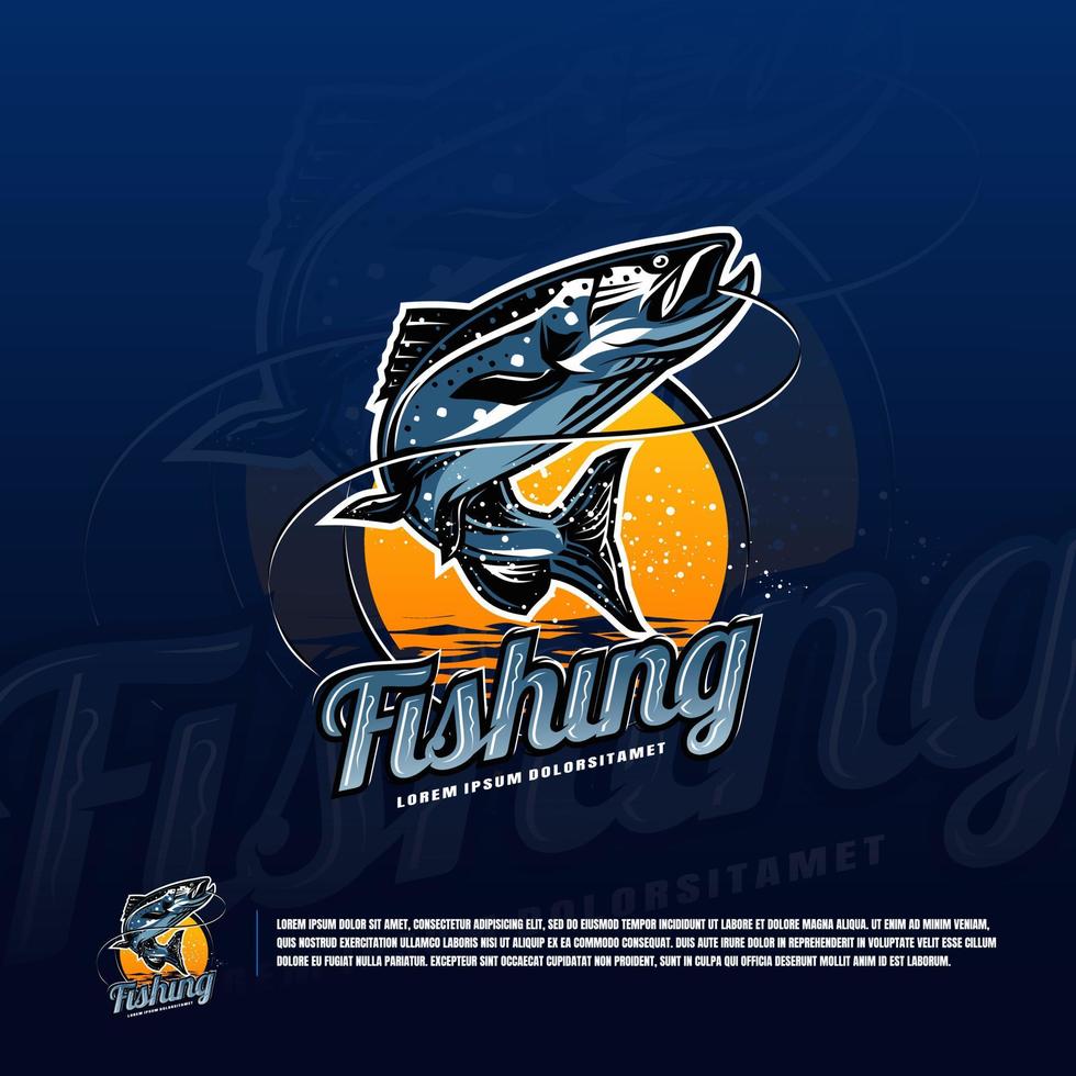 visvangst kleurrijk esports logo's, emblemen.vector illustratie geïsoleerd Aan achtergrond vector