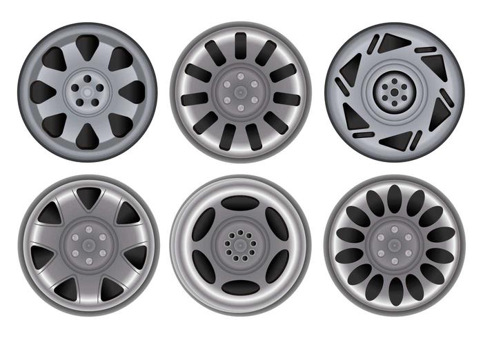 Hubcap vector set