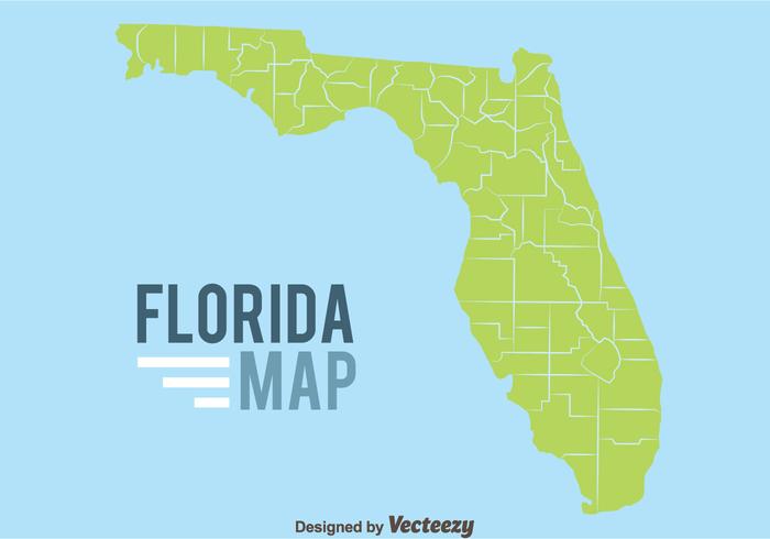 Florida Kaart Op Blauwe Achtergrond vector