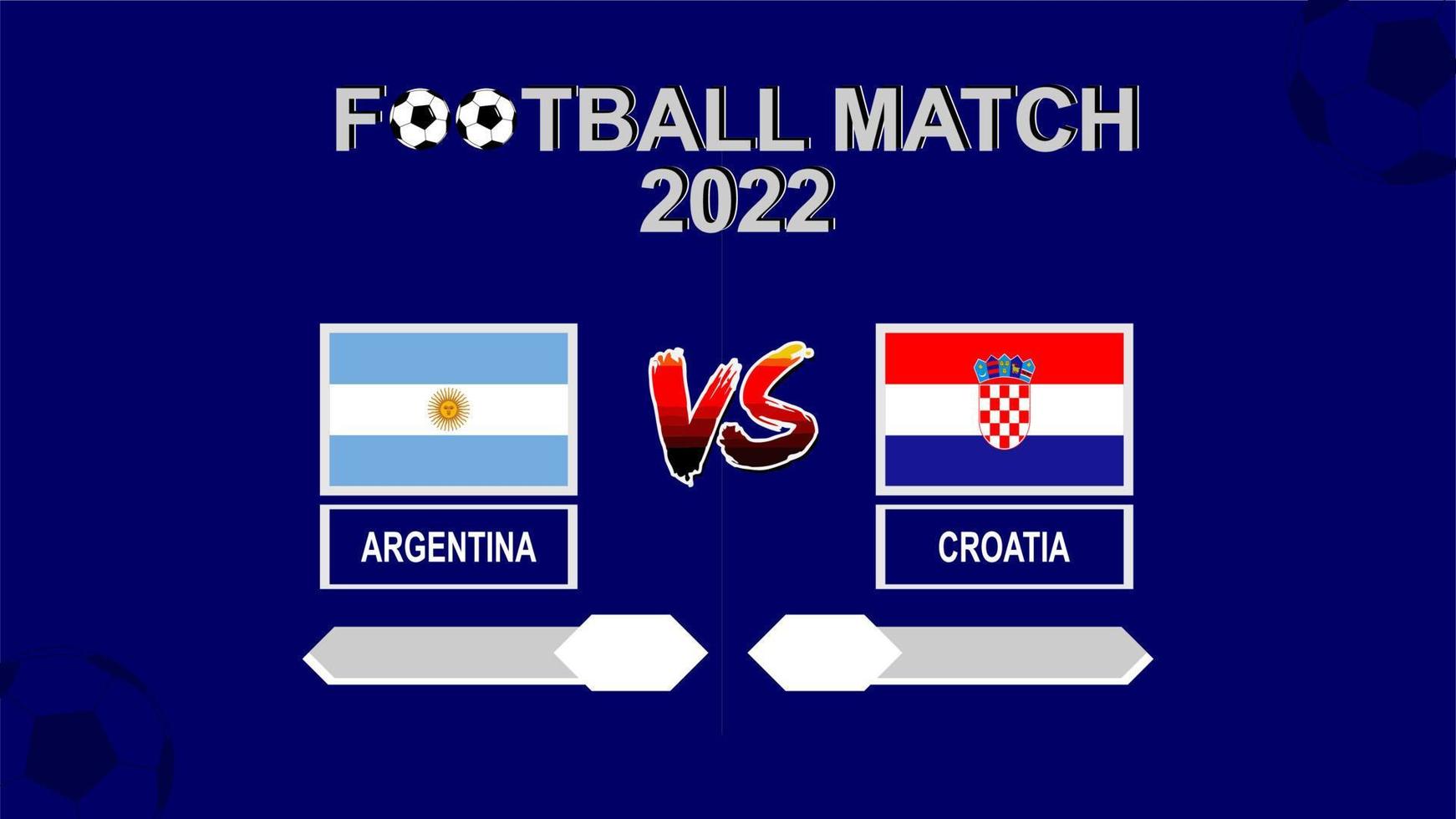 Argentinië vs Kroatië Amerikaans voetbal kop 2022 blauw sjabloon achtergrond vector voor schema of resultaat bij elkaar passen semi laatste