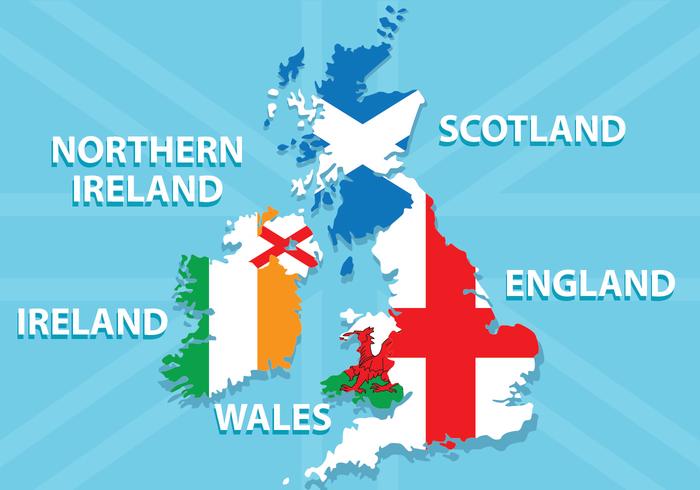 Britse Eilanden Kaart vector