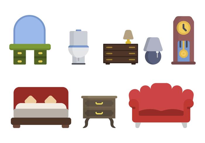 Flat Home Furniture Vectors