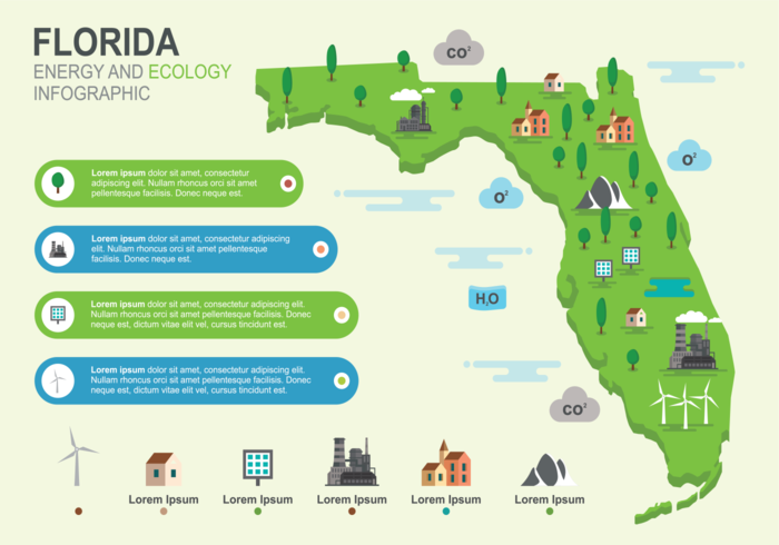 Florida kaart infographic vector