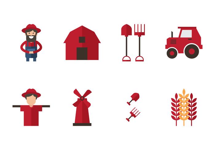 Boeren Icon Set vector