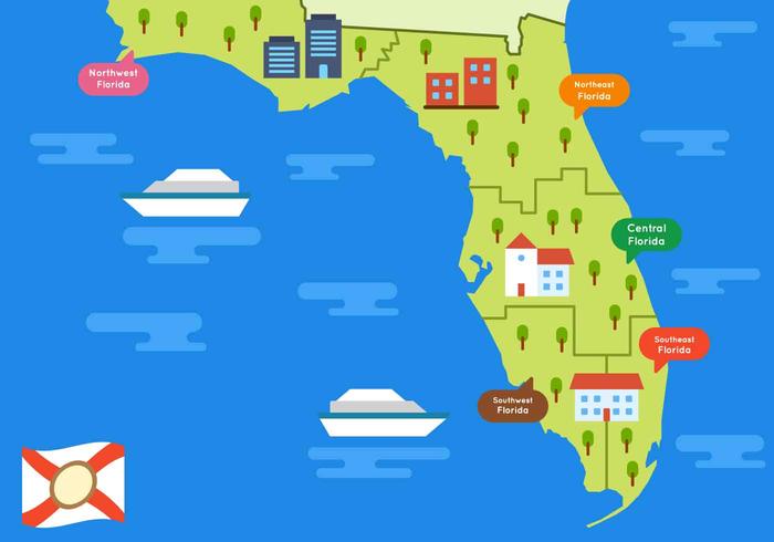 Gratis Prachtige Florida Kaart Vector