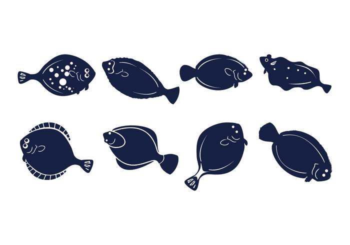 Gratis Flounder Fish Icons Vector