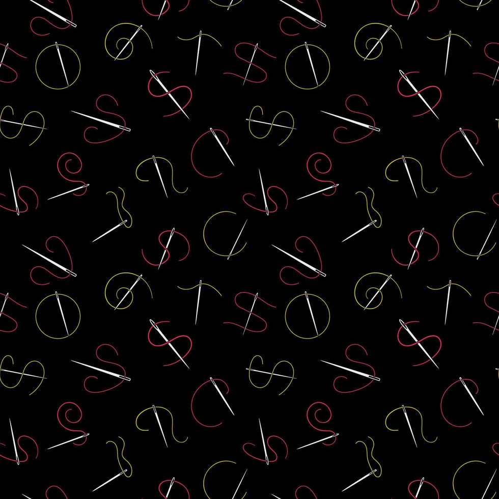 naaien naald- gemakkelijk vector naadloos patroon. handwerk achtergrond