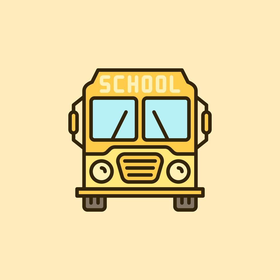 geel school- bus vector concept gekleurde icoon of teken