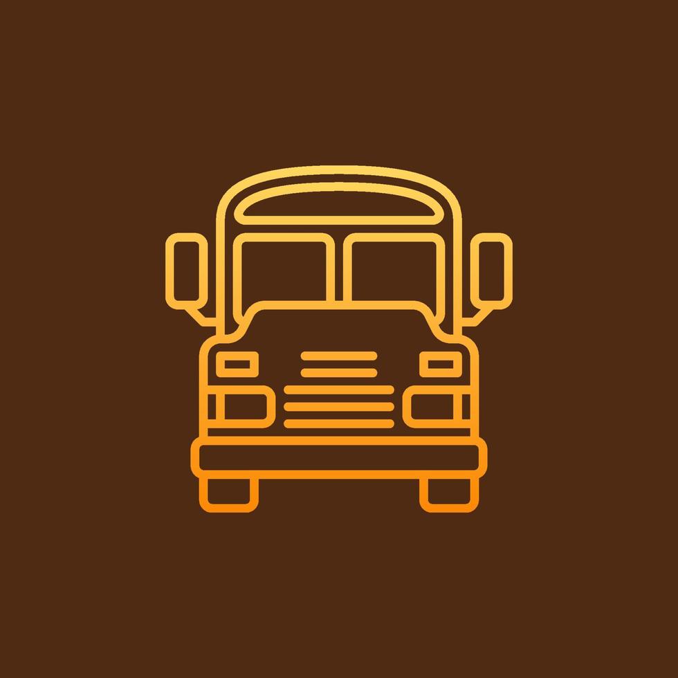 geel school- bus creatief lijn icoon - schoolbus vector lineair teken