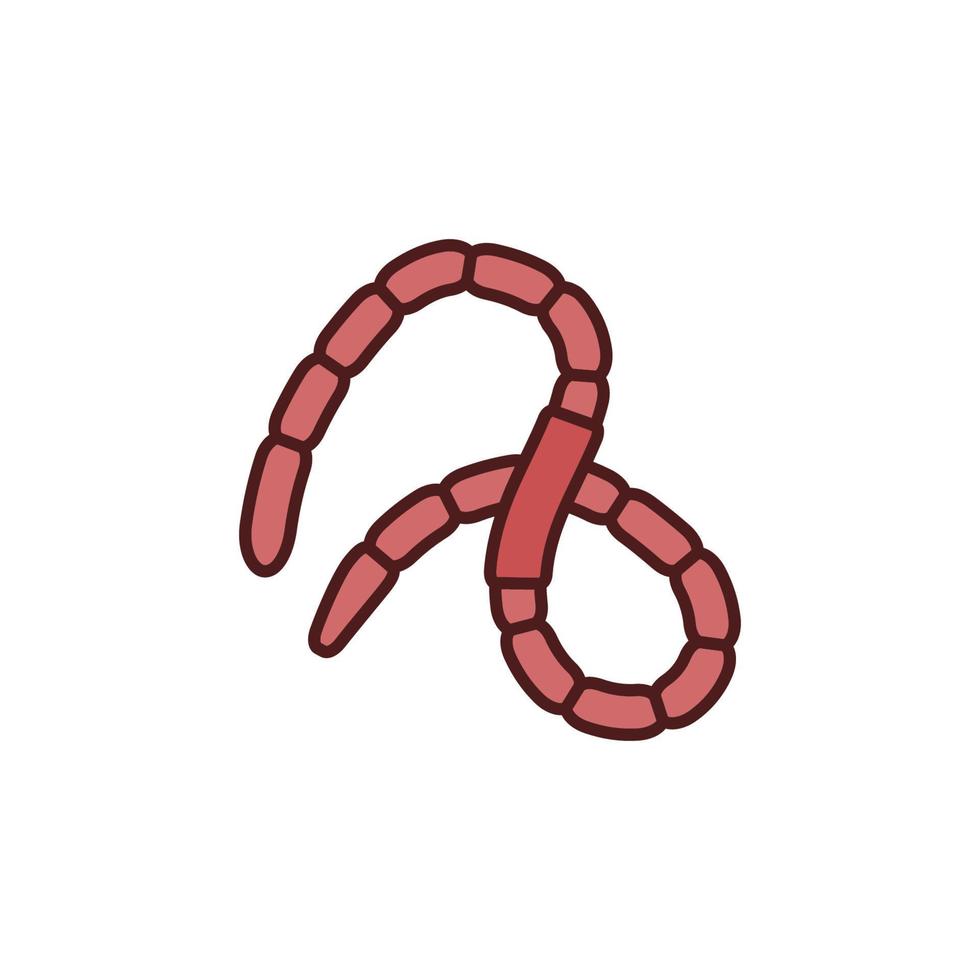 aarde worm vector concept rood icoon of symbool