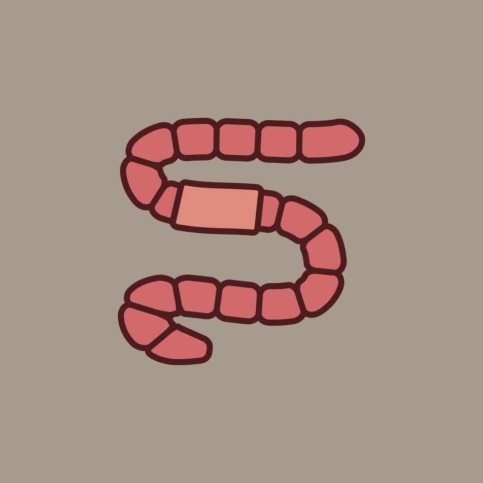 worm vector concept rood icoon - rondworm creatief teken