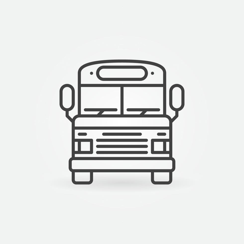 retro school- bus lineair vector concept minimaal icoon of teken