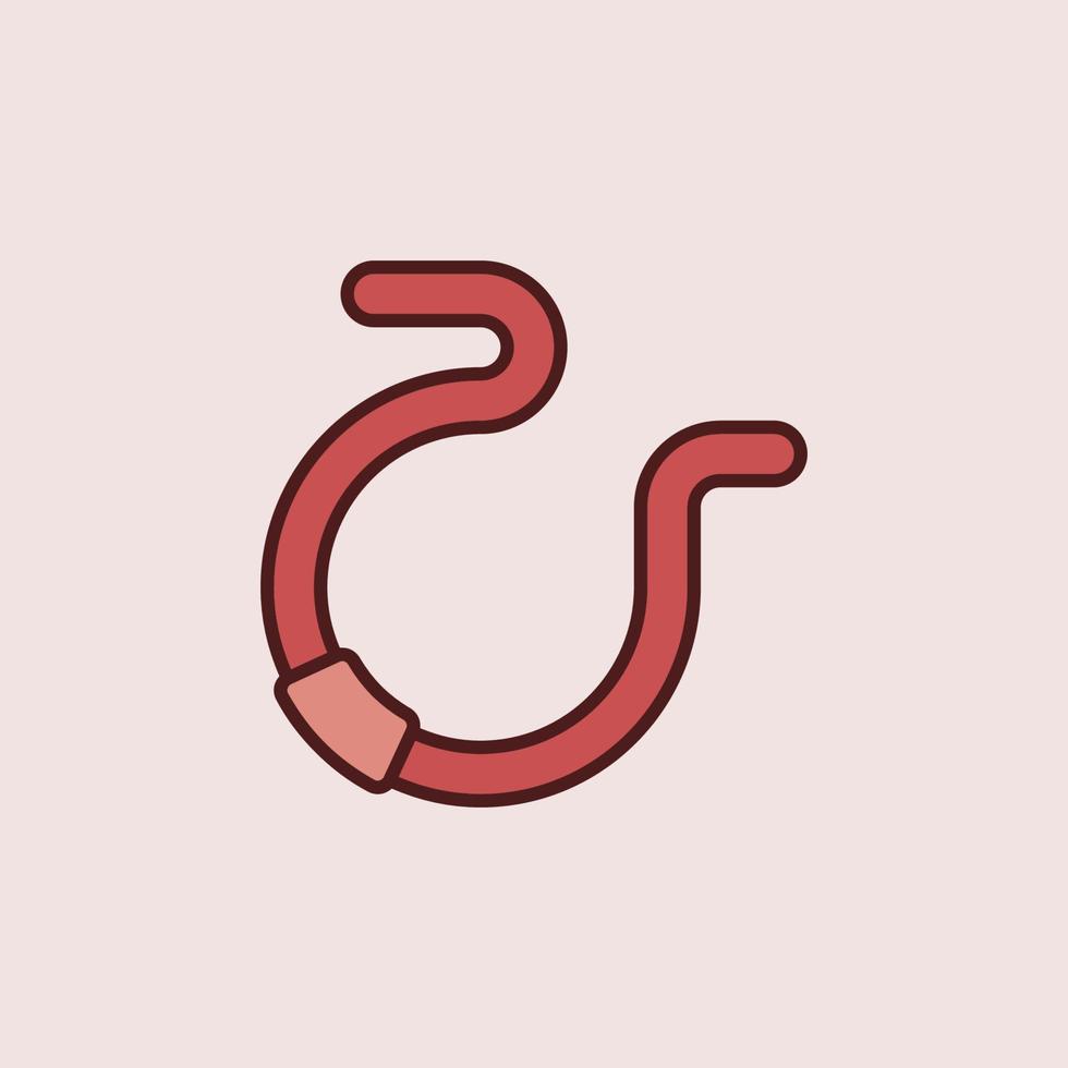 regenworm vector concept rood icoon of symbool