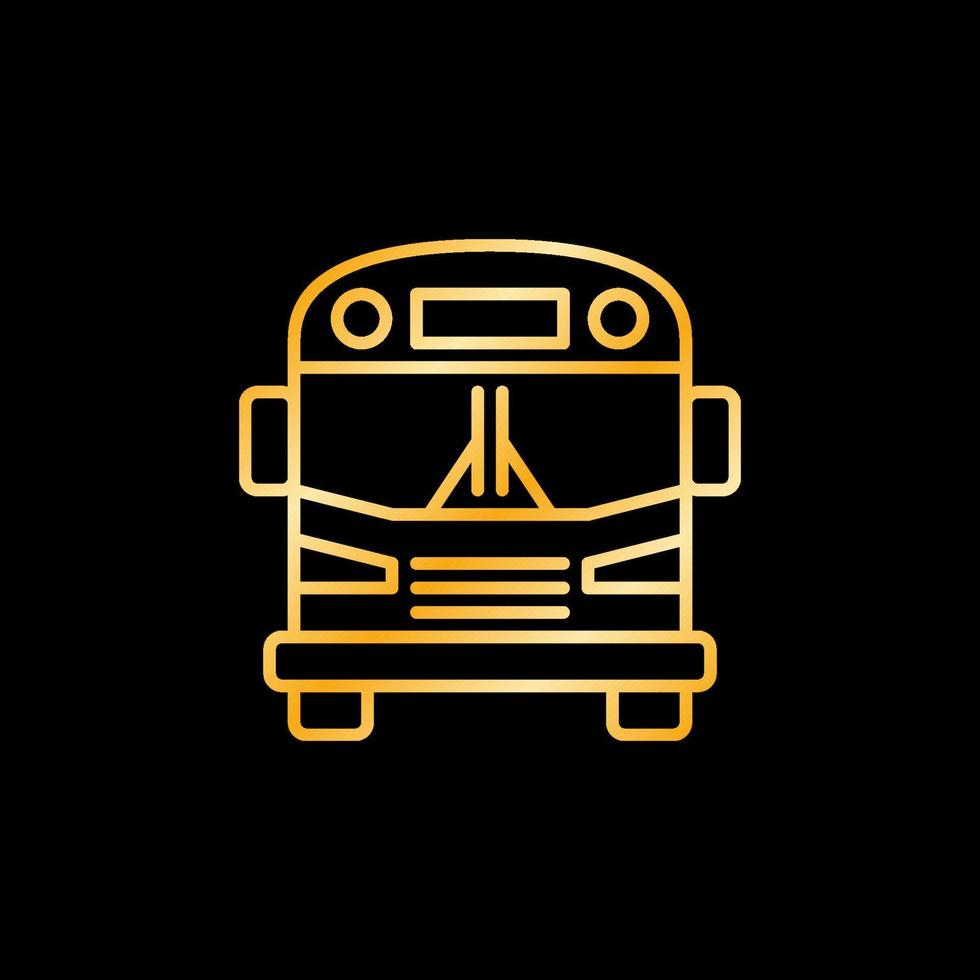 school- bus vector concept gouden schets icoon of logo