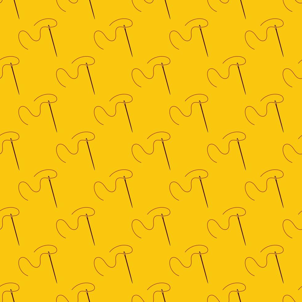 naald- met bruin draad vector geel creatief naadloos patroon