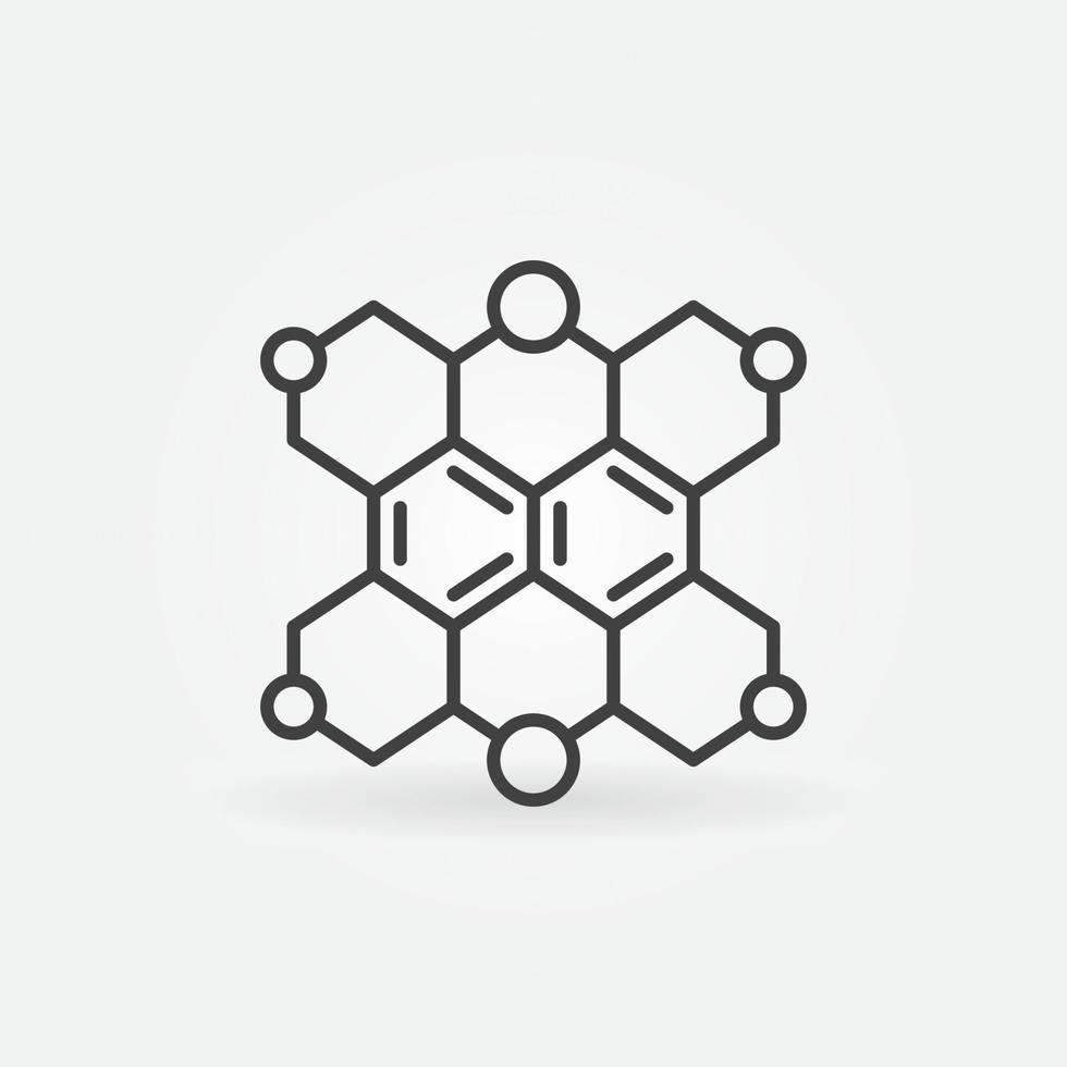 zeshoekig moleculair structuur vector chemisch formule abstract lijn icoon