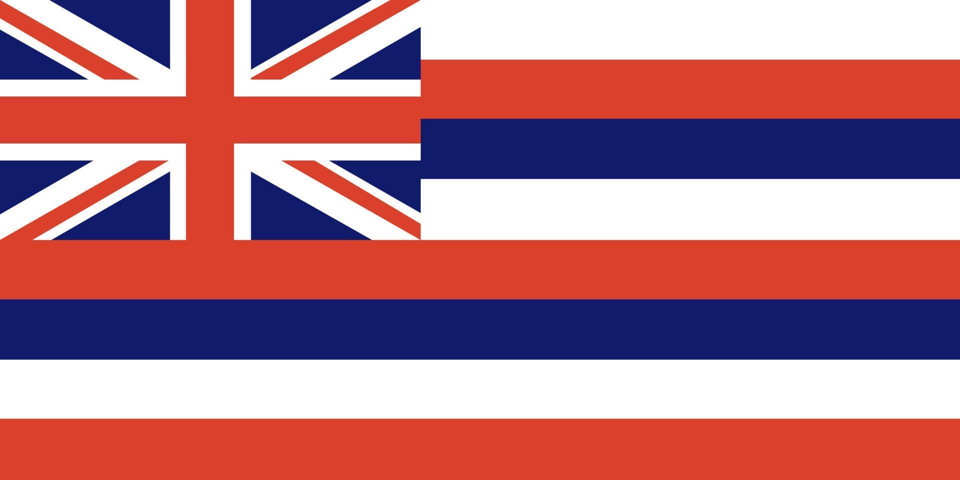 Hawaii vlag. officieel kleuren en proporties. Verenigde Staten van Amerika. vector