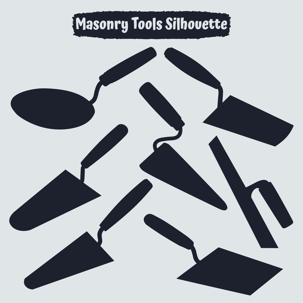 metselwerk gereedschap silhouetten vector