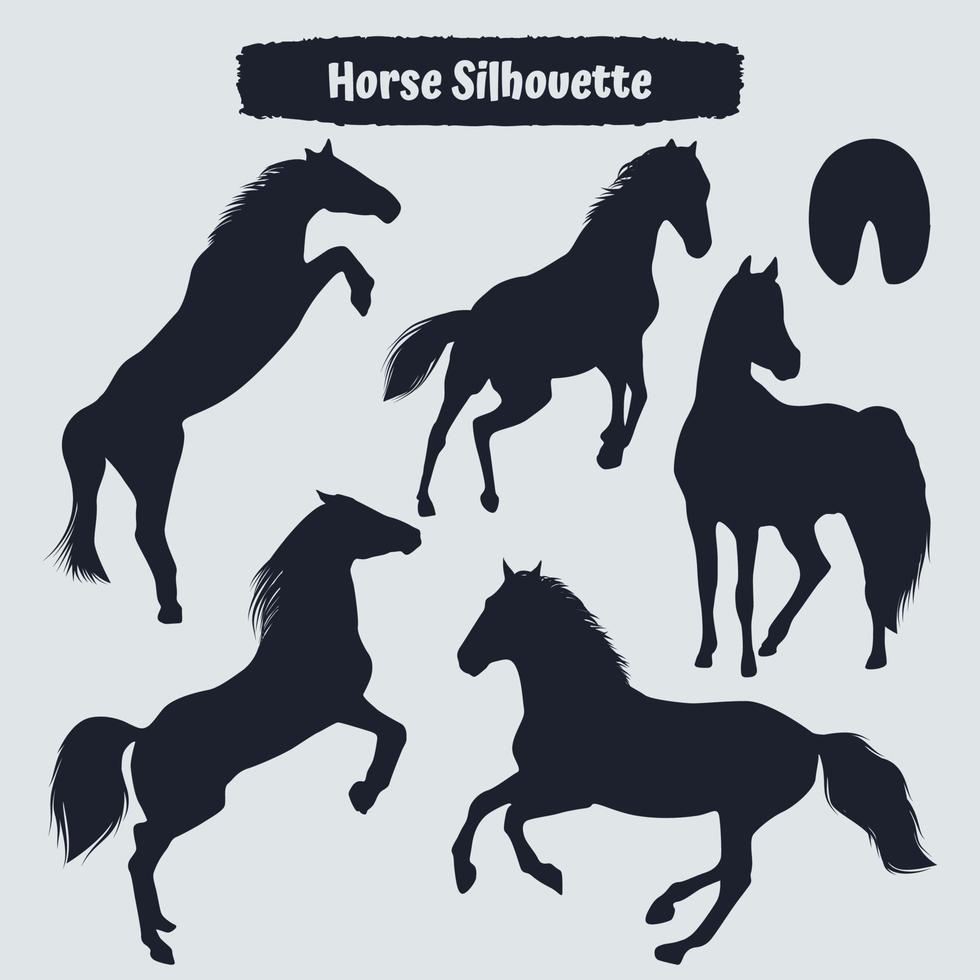 verzameling paardensilhouetten vector