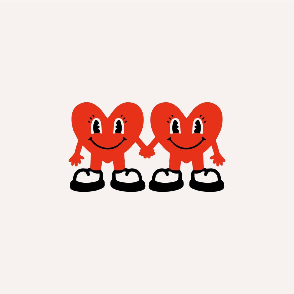 vector illustratie van paar harten. liefde karakter icoon