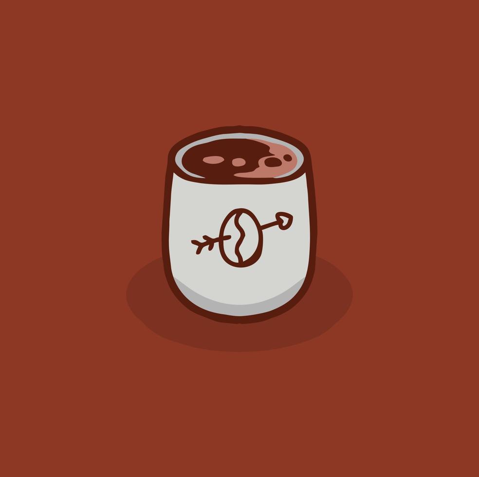 vector illustratie van tekenfilm een kop van koffie