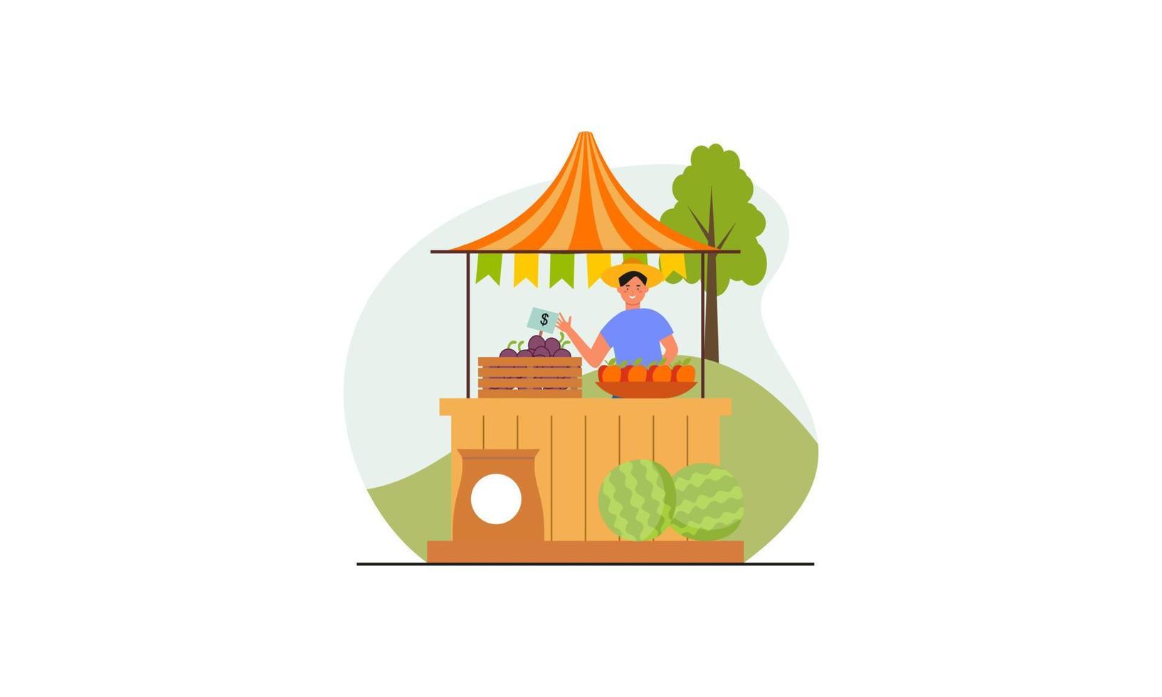 boeren markt concept illustratie vector