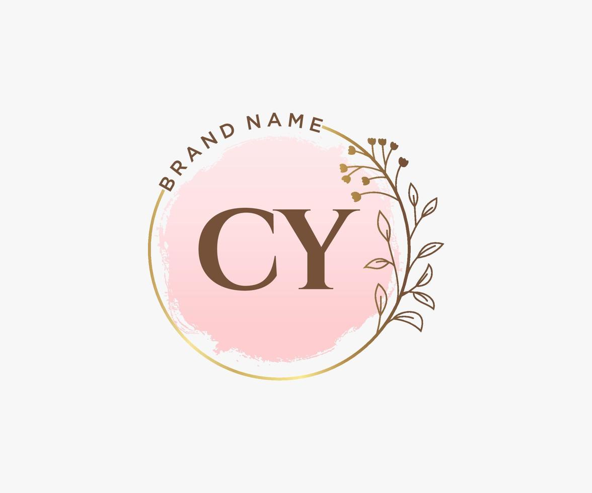 eerste cy vrouwelijk logo. bruikbaar voor natuur, salon, spa, kunstmatig en schoonheid logo's. vlak vector logo ontwerp sjabloon element.