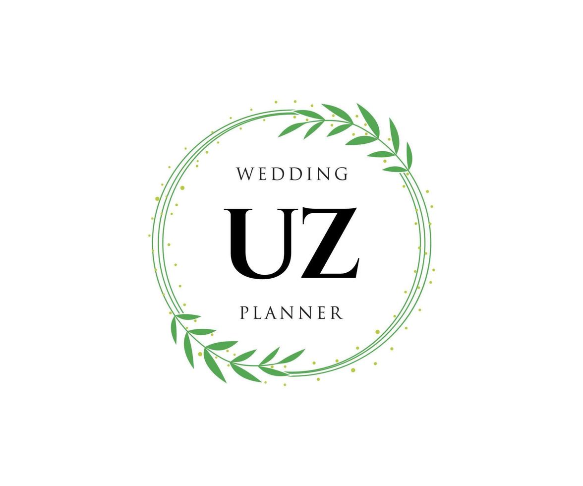 uz initialen brief bruiloft monogram logos verzameling, hand- getrokken modern minimalistisch en bloemen Sjablonen voor uitnodiging kaarten, opslaan de datum, elegant identiteit voor restaurant, boetiek, cafe in vector