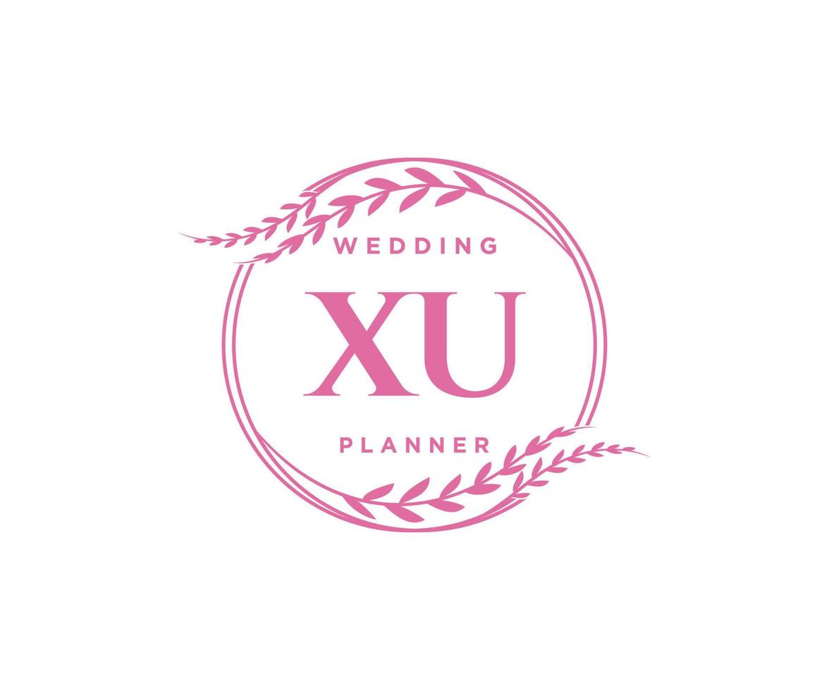 xu initialen brief bruiloft monogram logos verzameling, hand- getrokken modern minimalistisch en bloemen Sjablonen voor uitnodiging kaarten, opslaan de datum, elegant identiteit voor restaurant, boetiek, cafe in vector