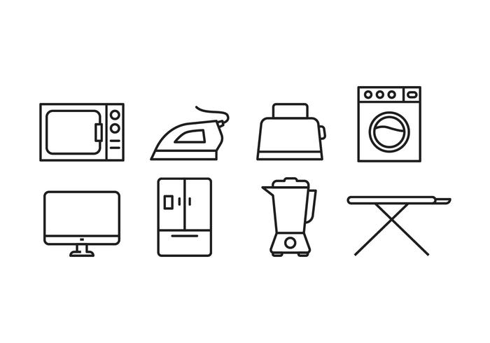 Huishoudelijke apparaten pictogram set vector