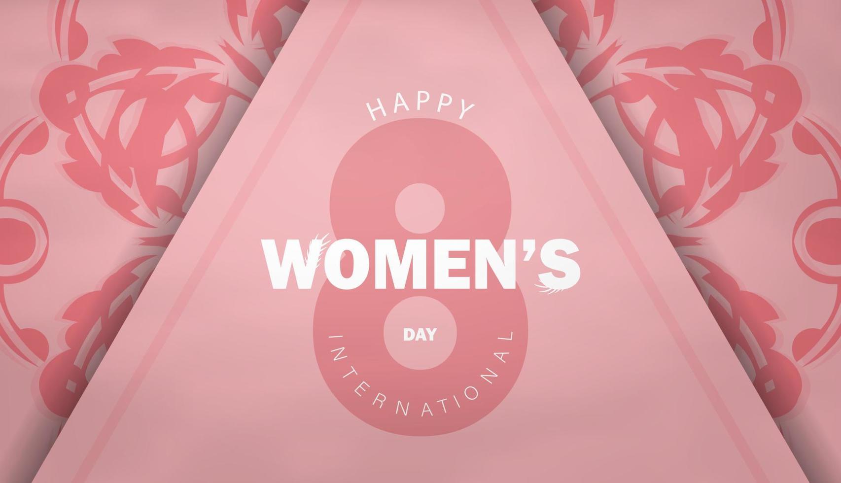 brochure Internationale vrouwen dag roze luxe patroon vector