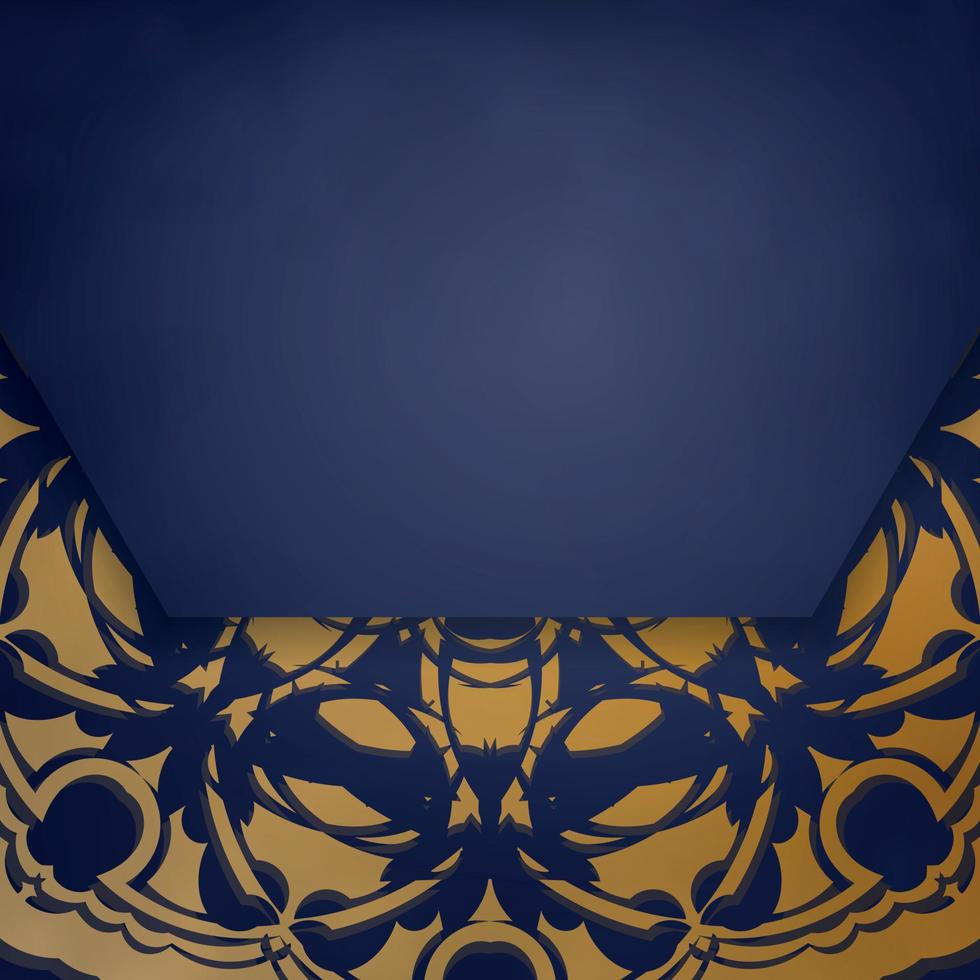 bedrijf kaart in donker blauw met wijnoogst goud patroon voor uw persoonlijkheid. vector