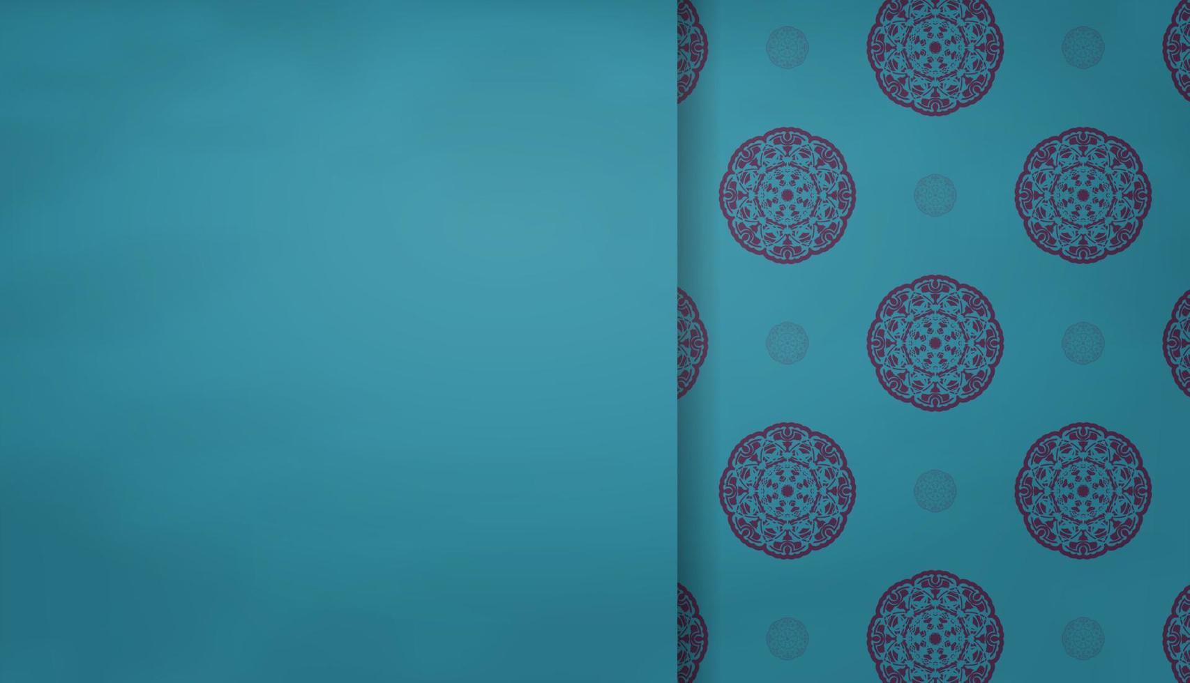 turkoois banier met abstract Purper patroon en plaats onder uw tekst vector