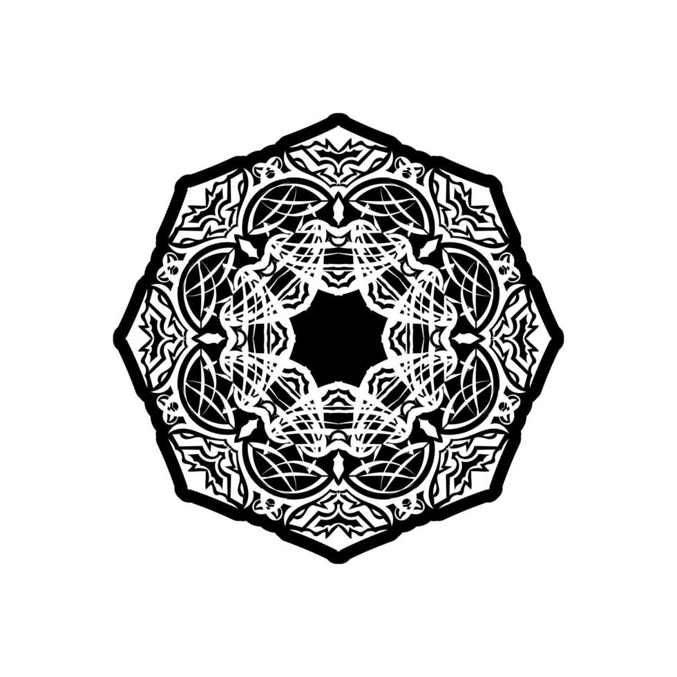 zwart en wit mandala vector geïsoleerd Aan wit. vector hand- getrokken circulaire decoratief element.