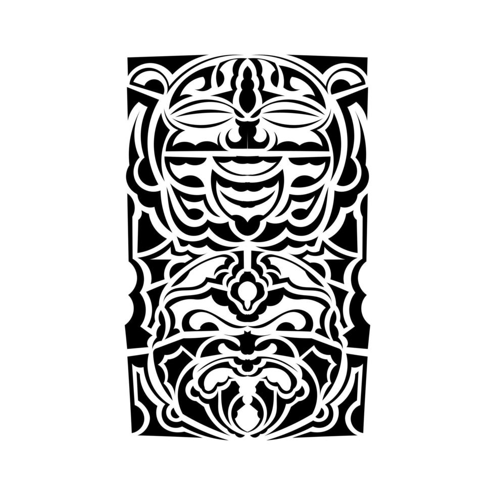 Tiki Masker. maori of polynesië patroon. goed voor prints en tatoeages. geïsoleerd. vector